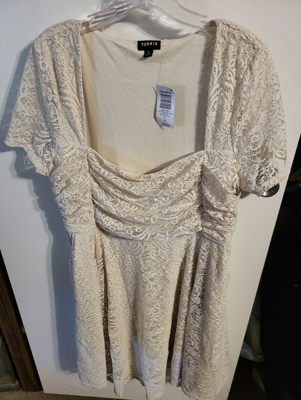 NEW TORRID CREAM LACE MINI DRESS SZ 0